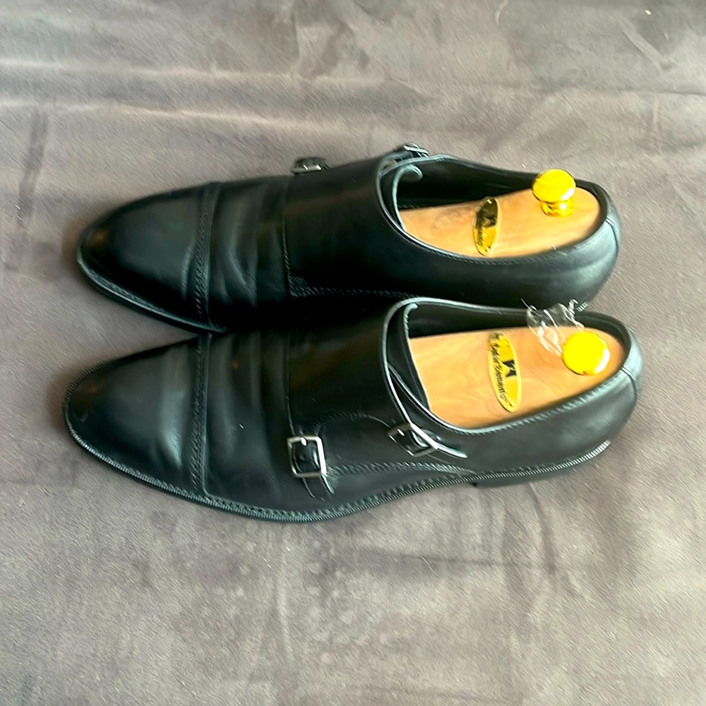 Gordon Rush, size 11, double monk strap, black dress shoes